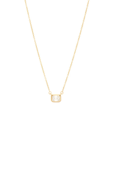 Emerald Cut Bezel-Set Necklace