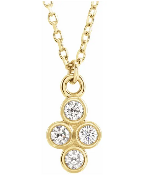 Natural Diamond Cluster Necklace