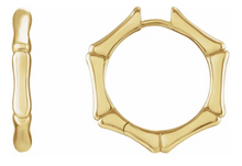 Load image into Gallery viewer, Hinged Bamboo Hoop Earrings
